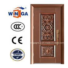 Art Design Exterior Eingang Sicherheit Stahl Metall Bronze Tür (W-ST-04)